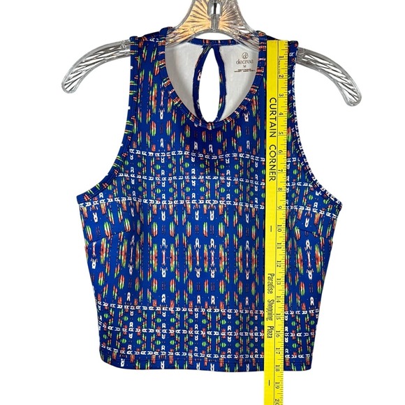Decree Cropped Tank, Geometric Tribal Print, Size Medium - Picture 3 of 7
